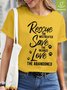 Women Animal Waterproof Oilproof Stainproof Fabric Loose Casual T-Shirt