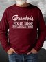 Men Grandpa Family Letters Crew Neck Regular Fit Sweatshirt