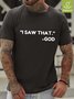 Men God Waterproof Oilproof Stainproof Fabric Letters Casual Loose Crew Neck T-Shirt