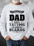 Men Figure Dad Letters Regular Fit Casual Crew Neck Sweatshirt