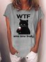 Lilicloth X Kelly Women's Wtf Wine Time Finally Cat T-shirt