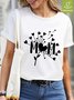 Women Mom Cordate Waterproof Oilproof And Stainproof Fabric Text Letters T-Shirt