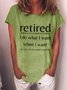 Women Funny Graphic Retired Casual Cotton-Blend T-Shirt