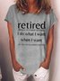 Women Funny Graphic Retired Casual Cotton-Blend T-Shirt