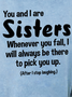 Women Funny Graphic Sisters Whenever You Fall I Will Always Be There To Pick You Up  Sweatshirts