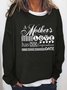 Women Family Mother Love Casual Loose Text Letters Sweatshirts