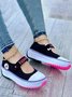 Women Casual Color Block All Season Hook and Loop Holiday Low Heel Closed Toe Fabric PINS Style Sneakers