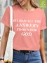 If I Had All The Answers I'd Run For God Waterproof Oilproof And Stainproof Fabric Women's T-Shirt