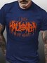Men Pumpkin Light Halloween Letters Cotton T-Shirt