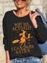 Women Funny Graphic Yes I Can Drive A Stick Halloween Sweatshirts