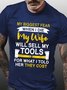 Men Family Wife Tools Letters Cotton Crew Neck Casual T-Shirt