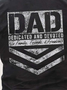 Men Father Family Friends Text Letters Casual T-Shirt