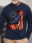 Men American Flag Star Casual T-Shirt