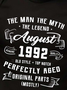 Men Perfectly Aged August Letters Crew Neck T-Shirt