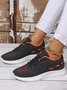 Color Block Sports All Season Breathable Sports & Indoor Flat Heel Plus Size Lace-Up Fly Woven Shoes Sneakers for Women