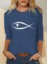 Christian Fish Symbol Women's Long Sleeve T-Shirt