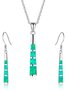 Long Post Opal Necklace and Earring Set Party Jewelry Daily Commute