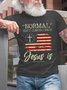 Men Normal Isn't Coming Back But Jesus Is Revelation 14 Flag Text Letters T-Shirt