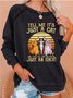 Women Cats Idiot Letters Cotton Casual Sweatshirts