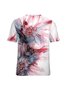 Women Floral Texture Colorful Loose Floral T-Shirt