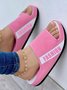 Casual Spring Text Letters Non-Slip Sports & Indoor Flat Heel Slip On Sports Slippers Sneakers for Women