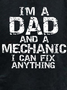 Men Dad Family Mechanic Fix Simple Text Letters Loose Sweatshirt