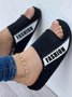 Casual Spring Text Letters Non-Slip Sports & Indoor Flat Heel Slip On Sports Slippers Sneakers for Women
