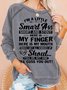 Womens I'm A Little Smart Ass Short and Stout Cute Funny Sarcastic Sweatshirts