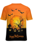 Womens Halloween Black Cat Crew Neck Animal T-Shirt