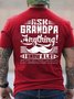 Men Grandpa Know A Lot Family Vintage Text Letters T-Shirt