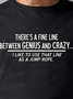 Men Genius Crazy Jump Rope Letters Casual Crew Neck Sweatshirt