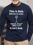 Womens This Is Bob Funny Letter Crew Neck T-Shirt