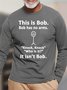 Womens This Is Bob Funny Letter Crew Neck T-Shirt