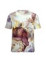 Women Abstract Art Colorful Pattern Abstract Casual T-Shirt