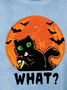 Women Halloween Black Cat Bats Loose Sweatshirts