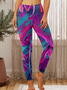 Women Abstract Art Color Rendering Abstract Casual Leggings