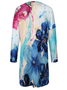 Women Abstract Art Floral Pattern Loose Casual Dresses