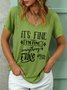 Women I Am Fine Mom Regular Fit Cotton-Blend Casual T-Shirt