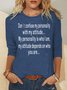 Womens Funny Letter Long sleeve Casual Tops
