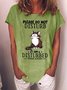 Women Not Disturb Animal Letters Cat T-Shirt