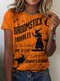 Womens Halloween Witch Vintage Casual T-Shirt