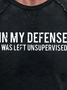 Men Defense Left Unsupervised Letters Simple Cotton-Blend Loose Sweatshirt