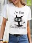 I'm Fine Everything Is Fine Waterproof Oilproof Stainproof Fabric Women's T-Shirt