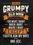Men Grumpy Old Man Wife Letters Casual T-Shirt
