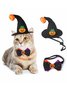 Halloween Pet Hat and Tie Set Cat and Dog Festive Decoration