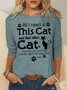 Womens Cat Lover Long Sleeve Casual Tops