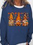 Womens Fall Gnomes Thanksgiving Autumn Leaves Letters Sweatshirts