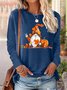 Womens Thanksgiving Crew Neck  Casual Tops