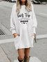 Funny Girl Trip Text Letters Crew Neck Casual Sweatshirt Dresses
