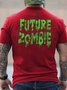 Men Future Zombie Letters Vintage Loose T-Shirt
